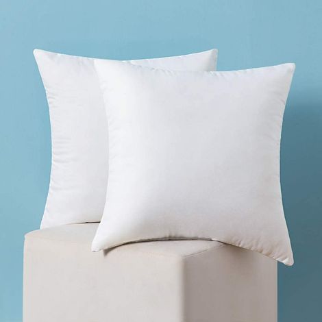 Lot de 2 coussins hypoallergéniques de haute qualité, garnissage carré décoratif pour lit ou canapé, 45 x 45 cm (18 x 18 pouces). (1/3)
