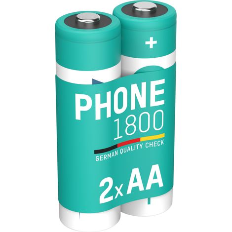 ANSMANN Telefon Akku AA, 2 Stück, 1600 mAh 1,2V NiMh (1/5)