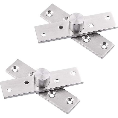 Lot de 2 charnières de porte pivotantes à 360° en acier inoxydable avec vis de fixation 75 x 17 mm (1/4)