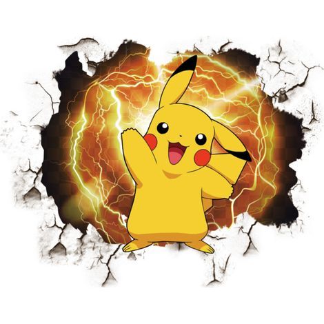 Pikachu-Tapete, 39 x 31 cm, Wanddeko, Cartoon-Anime-Motiv (1/5)