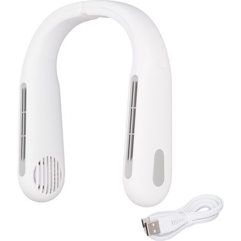 Mini-Nackenventilator, 3 Windstufen, schnelle Kühlung, USB-Anschluss, für Sport, Reisen und Outdoor-Aktivitäten, weiß (1/5)