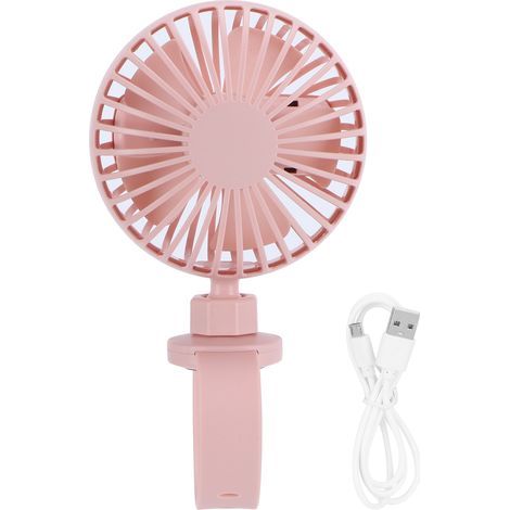 Ventilateur USB portable avec dragonne confortable - Mini ventilateur de voyage rose pour intérieur et extérieur (1/5)