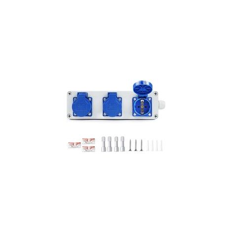 Coffret de Chantier, Répartiteur Mural 16A 3xSchuko 220V Répartiteur de Prise Coffret Electrique Etanche IP54 pour Chantiers,Intérieur et Extérieur (1/5)