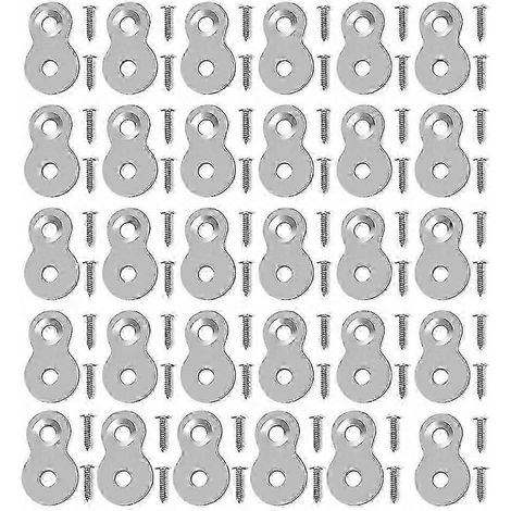 Lot de 30 équerres robustes en forme de huit avec vis, connecteurs de table en acier épais DP WHBYV (1/4)
