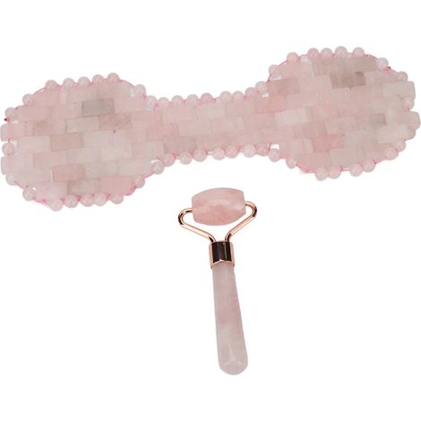 Lot de 2 rouleaux massage yeux en pierre de jade rose, anti-cernes, favorise le sommeil, soin contour des yeux (1/5)