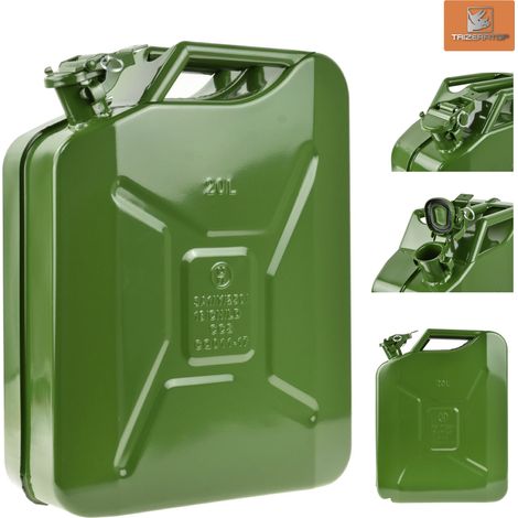 Kraftstoffkanister Benzinkanister Stahlblech, grün 20 Liter