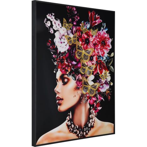 LED Leinwanddruckbild Blumen Schmetterling Farbwechsel Fernbedienung H 90 cm (1/5)