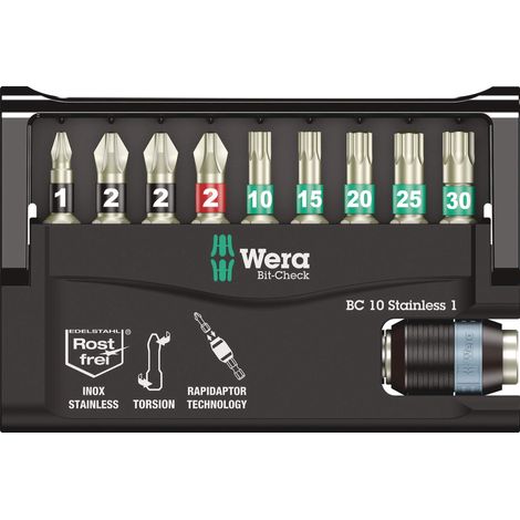Wera 05073630001 Assortimento di Bit, Set di 9 Pezzi, multicolore, taglia unica (1/5)