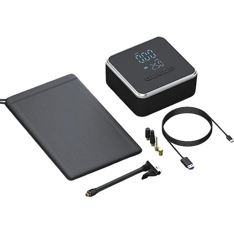 Compresseur D'air Portable – Gonfleur De Pneus Sans Fil Pompe À Air Électrique Portative, Gonfleurs De Pneus Électriques Pour Voiture Avec Affichage D'écran En Temps Réel, Gonfleur Rechargeable Pour (1/5)