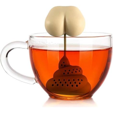Infuseur à thé en silicone avec filtre en forme de crotte, passoire à thé en silicone, diffuseur en T