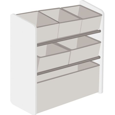 Meuble de rangement 6 paniers En Bois - 62X30X60CM (1/3)