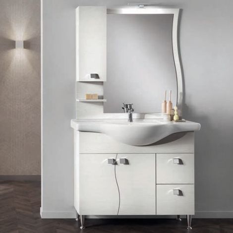 Mobile bagno 105 cm - Bianco nordico - Melaminico - Onda (1/5)