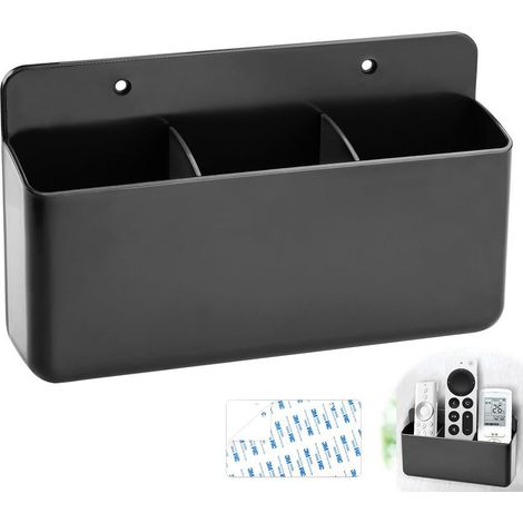 Universal remote control holder - Black - Self-adhesive wall mount - For remote controls, mobile phones, pens, glasses, etc. (1/5)
