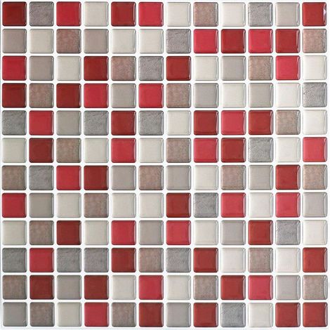3D-Mosaik-Wandfliesen, selbstklebend, wasserfest, 23,6 x 23,6 cm, für Küche und Bad – 4 Stück (1/5)
