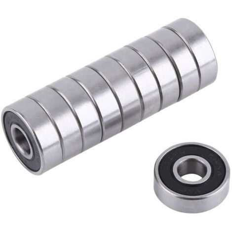10 cuscinetti a sfera 608-2RS per pattini a rotelle e longboard, adatti per ABEC, utilizzabili con pattini, skateboard e monopattini (8 mm x 22 mm x 7 mm) (1/4)