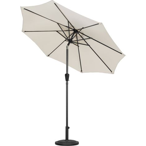 Avestar Parasol Droit inclinable avec Manivelle et Réglage de l'inclinaison Ø 228 cm, avec pied