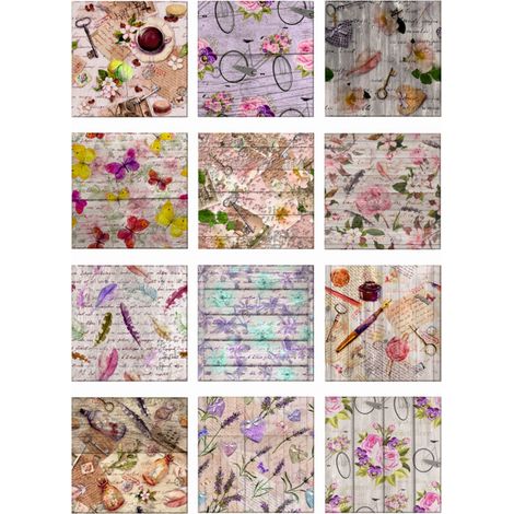 sticker mural pages d'un livre botanique avec fleurs et plantes multicolore  - Sanders & Sanders
