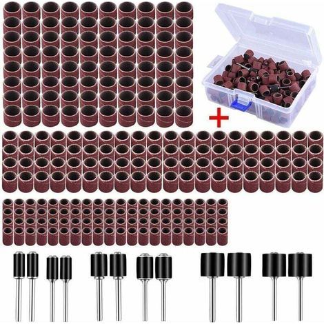 252-teiliges Schleifset mit kostenloser Aufbewahrungsbox, inklusive 240 Schleifbändern und 12 Dornen für Dremel-Rotationswerkzeuge. (1/4)
