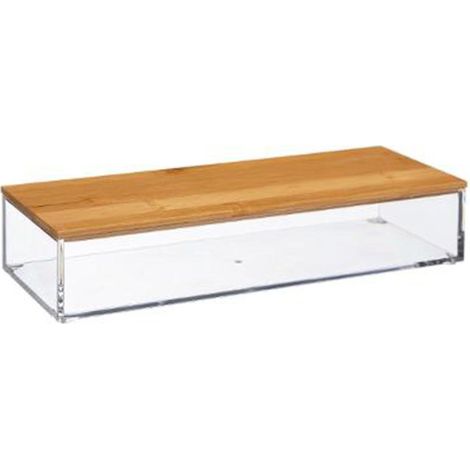 Boîte de Rangement Bambou "Beauty" 26cm Transparent (1/2)