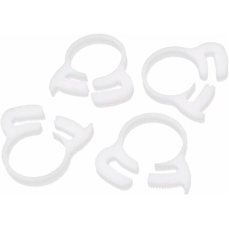 Collier de Serrage Tuyau Pince Clip Serre Joint 21.5mm-23.5mm double cliquet fixation plastique blanc 4 pcs (1/2)