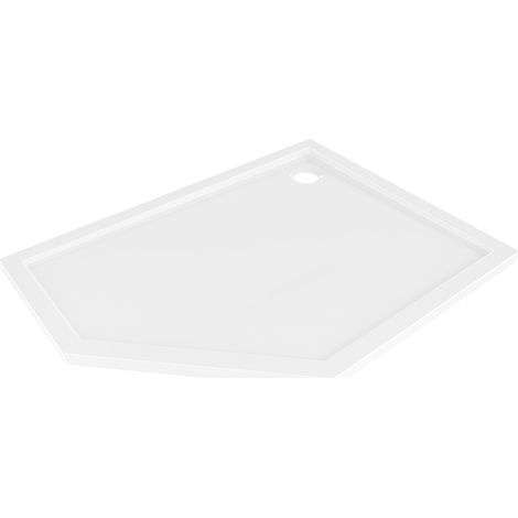 Mexen Flow plato de ducha pentagonal slim derecho 100 x 80 cm, blanco brillo - 46P108010R (1/5)