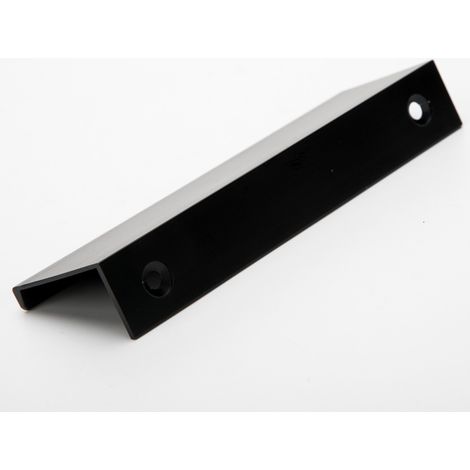 Lot de 10 poignées invisibles en alliage d'aluminium noir pour meubles de cuisine, finition noir mat (1/4)