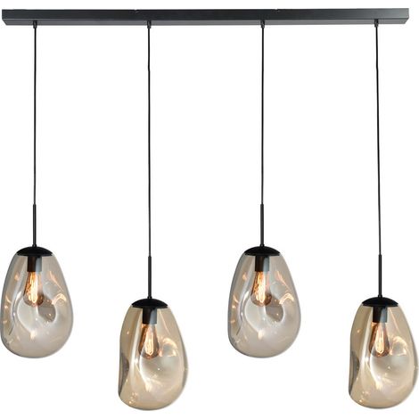 Lampe suspendue Lava 4x verre doré Ø 22,5cm - 2761-05-130-4-02-60