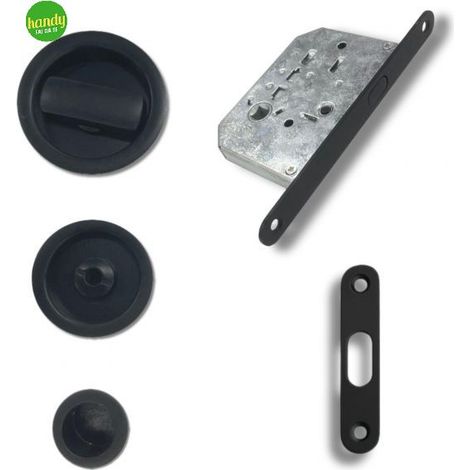 Kit scorrevole Frosio Bortolo tondo nero satinato