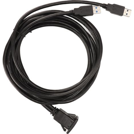 Câble USB 3.0 double port de 2 m (6,6 pi) à montage encastré, transfert de données 5 Gbit/s, installation facile sur le tableau de bord d'une voiture ou d'un bateau (1/5)