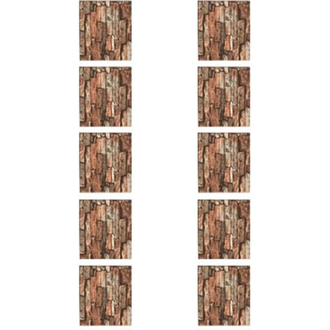 Lot de 10 stickers muraux XPE auto-adhésifs à motif brique, imperméables, pour la décoration intérieure. (1/5)
