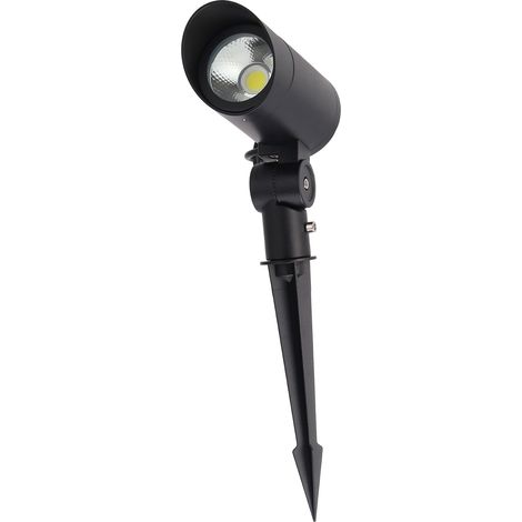 Faretto da giardino a LED COB da 24 W, 2160 lm, 6000 K, con punta, 40.000 ore, finitura nera (1/5)