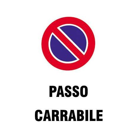 Cartello Passo Carrabile in Polipropilene cm 20x30