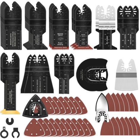 Ensemble de 116 lames de scie multi-outils accessoires universels pour outils oscillants compatible avec Einhell Makita DTM51Z Dremel Parkside et plus (1/4)