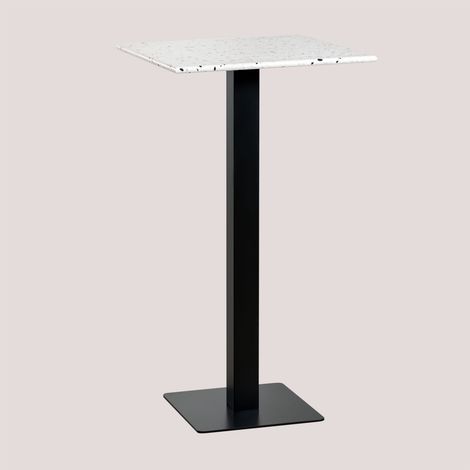 SKLUM Stehtisch quadratisch aus Terrazzo (60x60 cm) Praline Weiß
