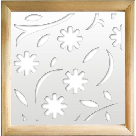 AUTUMN - Modules décoratifs en bois et PVC - Dimension : 48x48 cm - Couleur : blanc