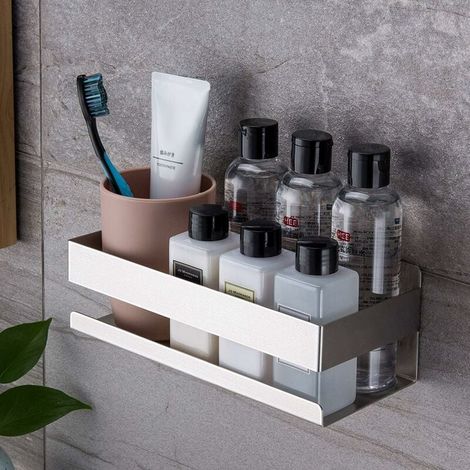 Étagère de Douche Sans Perçage – Résistant, Acier Inoxydable, Panier Mural Salle de Bain Auto-Adhésive (1/5)