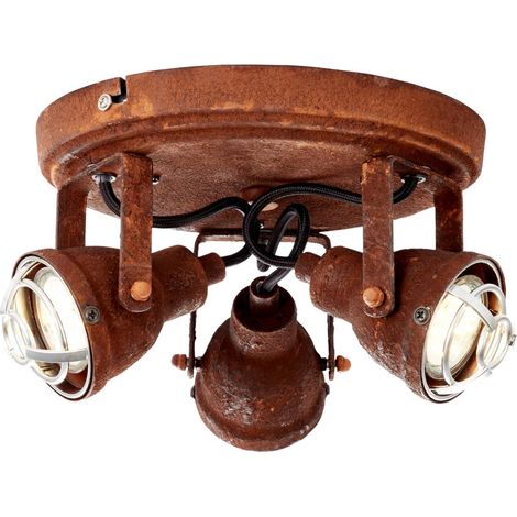 BRILLIANT Lampe Bente Spotrondell 3flg rostfarbend 3x PAR51, GU10, 4W, geeignet für Reflektorlampen (nicht enthalten) Köpfe schwenkbar (1/5)