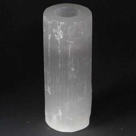 Bougeoir Cylindre en Sélénite - 20 cm- Vendu par 1