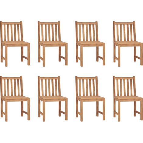 Lot de 8 Chaises de jardin et de camping, Chaises de relaxation, Bois de teck solide OIB3941E (1/5)