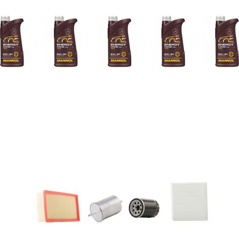 Kit tagliando 4 FILTRI e 5L OLIO compatibile con Audi A4 (B6,B7) 2.0 20V 96kw dal 2000 (1/5)