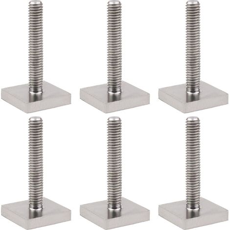 6pcs T-Track Adaptateur M6x35mm Boulons en Acier Inoxydable 20x20mm Boulons à Tête Carrée Barre pour Toit de Voiture Toit Box Rail Carrier (1/5)