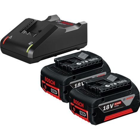 Bosch Akku-Starter-Set GBA / 2x 5,0 Ah Akku + Ladegerät GAL 18V-40
