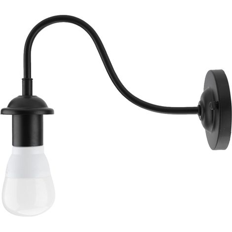 E27 Wandleuchte im Vintage-Stil, schwarz, schlicht, aus Eisen, 90-250 V (1/5)