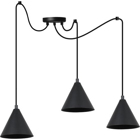 SUSPENSION SPIDER SOHO NOIRE 3 PL 14 CM E14 (1/5)
