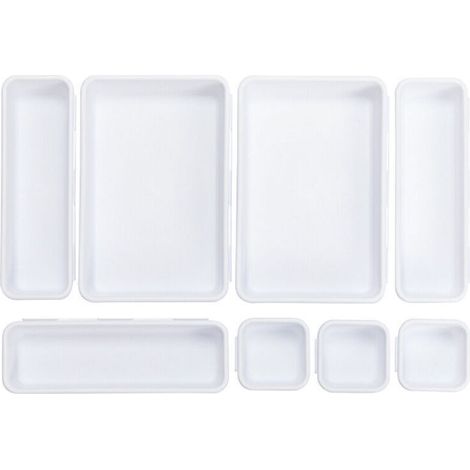 Tiroirs de rangement, Système de rangement de cuisine, Organisateurs de tiroirs, Boîtes à plateau en plastique transparent empilables Rangement pour tiroirs, Organisateurs de tiroirs en plastique (1/5)