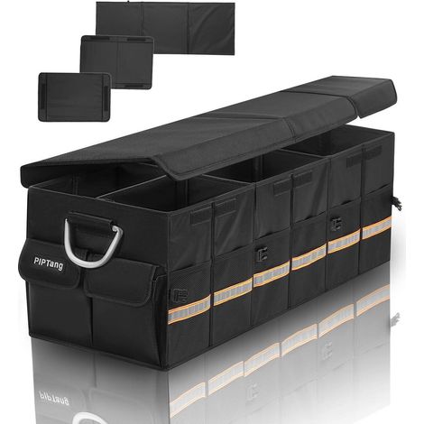 XXL Kofferraum Organizer faltbar 90cm mit Aluminiumgriffen & mehreren Taschen (1/5)