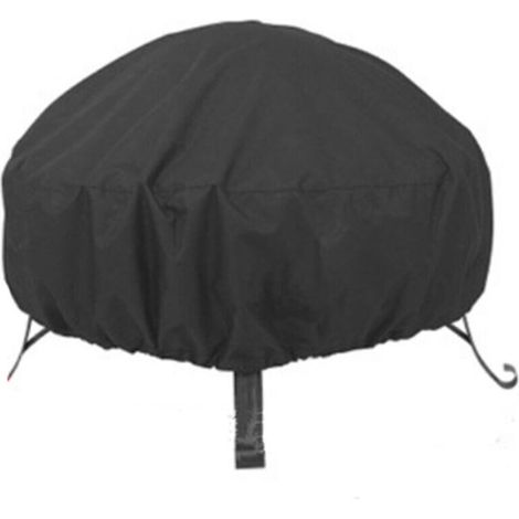 122x46cm Brasero de jardin - Housse de protection ronde pour brasero de terrasse - Imperméable - Coupe-vent - Anti-UV - Noires - Pour meubles d'intérieur et d'extérieur (1/3)