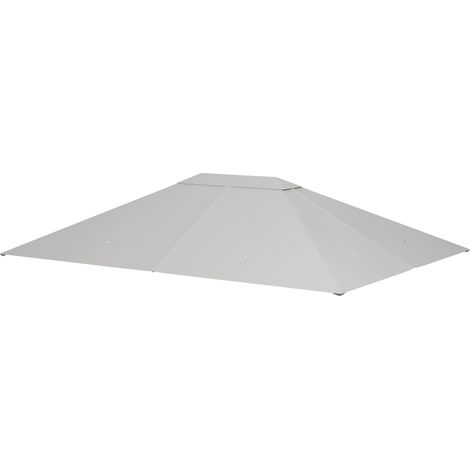 Ersatzdach für einen 3x4 m großen Pavillon, hellgrau, aus hochdichtem 180 g/m² Polyester, UV-beständig