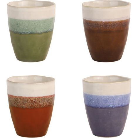 Set 4 Gob Cafe Coloris Assortis 18cl Fuji - Amefa Medard De Noblat (1/2)