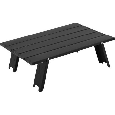 Table pliante en alliage d'aluminium, légère, pliable pour camping, pêche, pique-nique, camping, plage, pêche, barbecue,Noir (1/4)